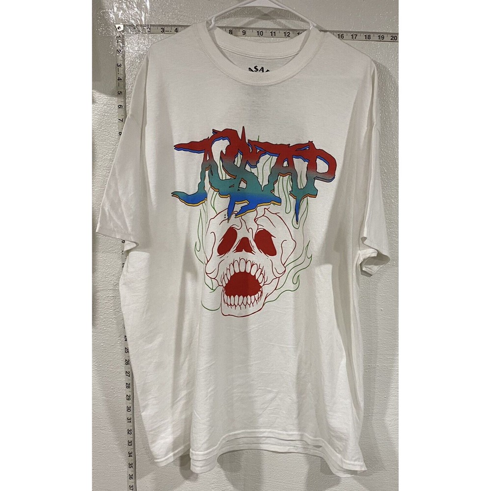 ASAP Worldwide Skull Logo White T Shirt A$AP Mob Size XXL Asap Ferg Asap Rocky